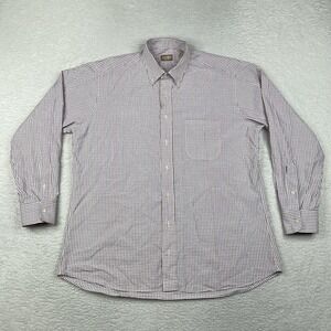 Vintage Gitman Bros Shirt Mens 17 35 Blue Red Check Long Sleeve‎ Made In USA